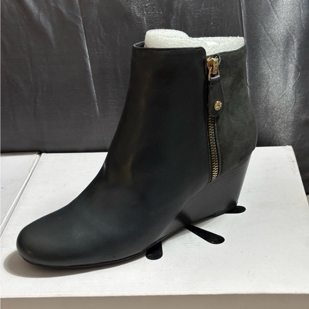 Black Ankle Boot with Wedge Heel